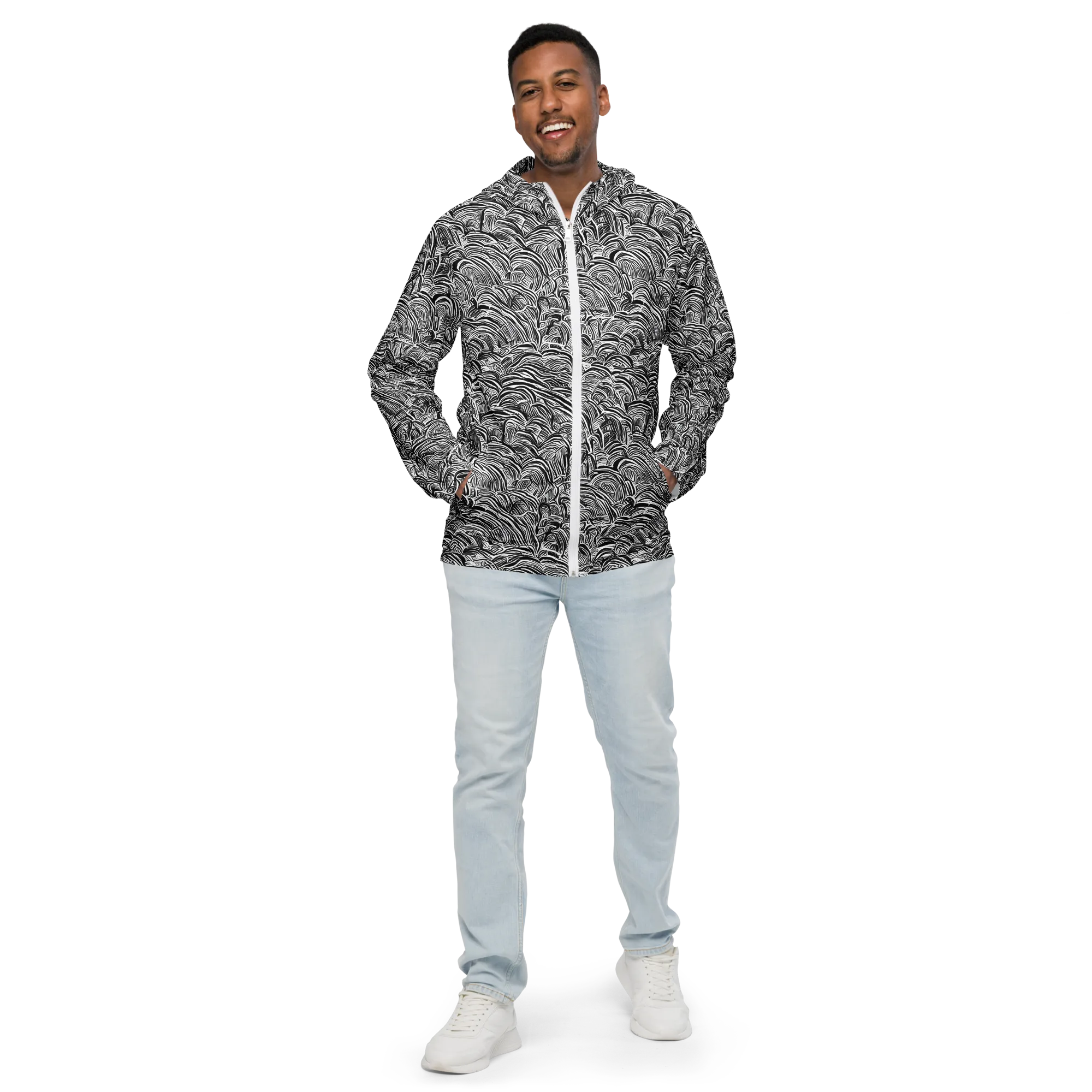 Blackwave Botanica on Men's Windbreaker — Front