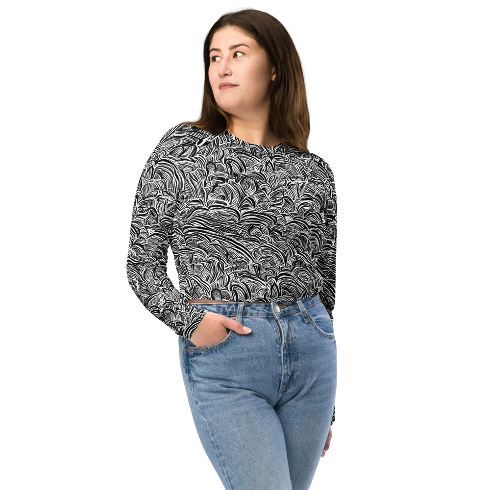 Blackwave Botanica on Long Sleeve Crop Top — Front
