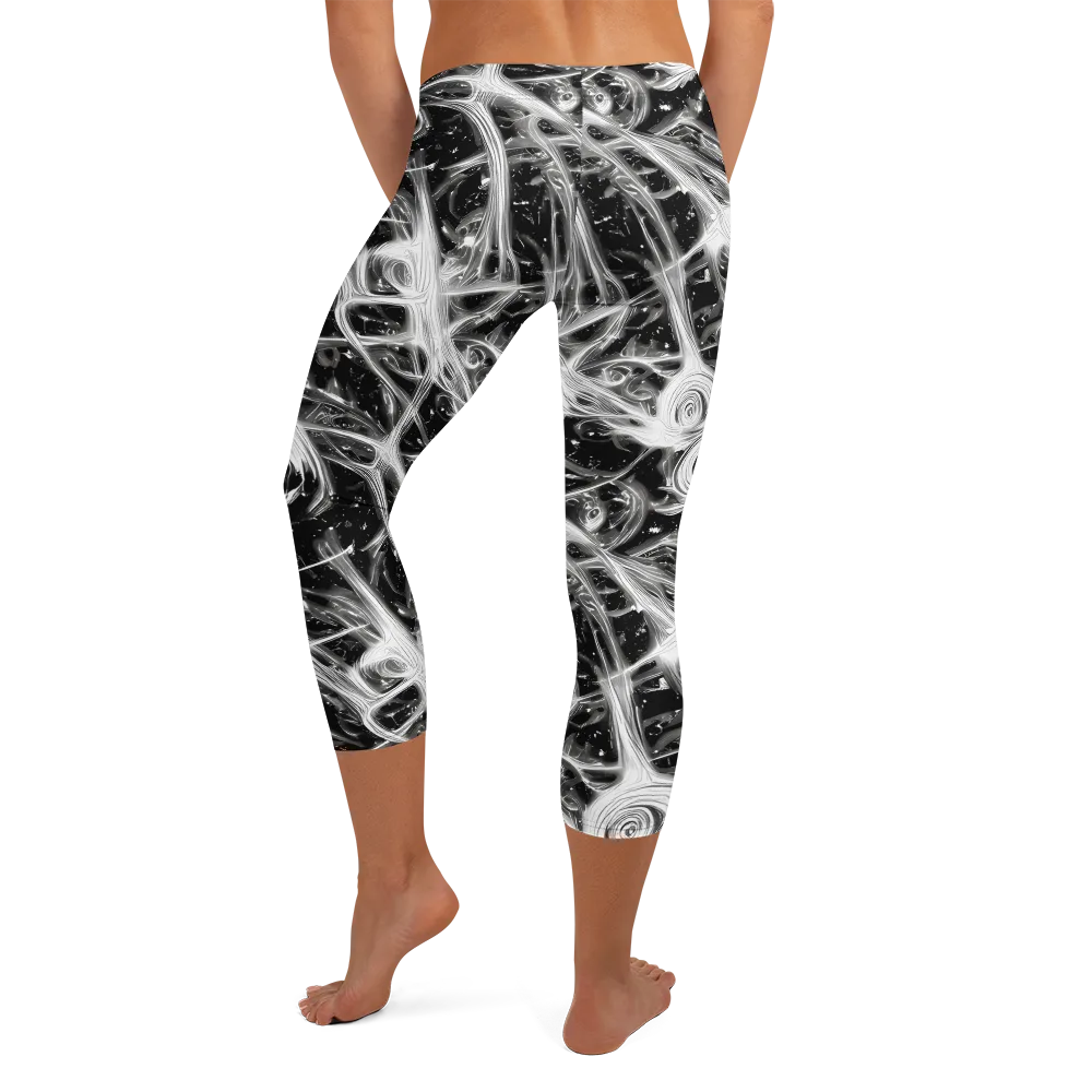 Monochrome Melt on Capri Leggings — Back