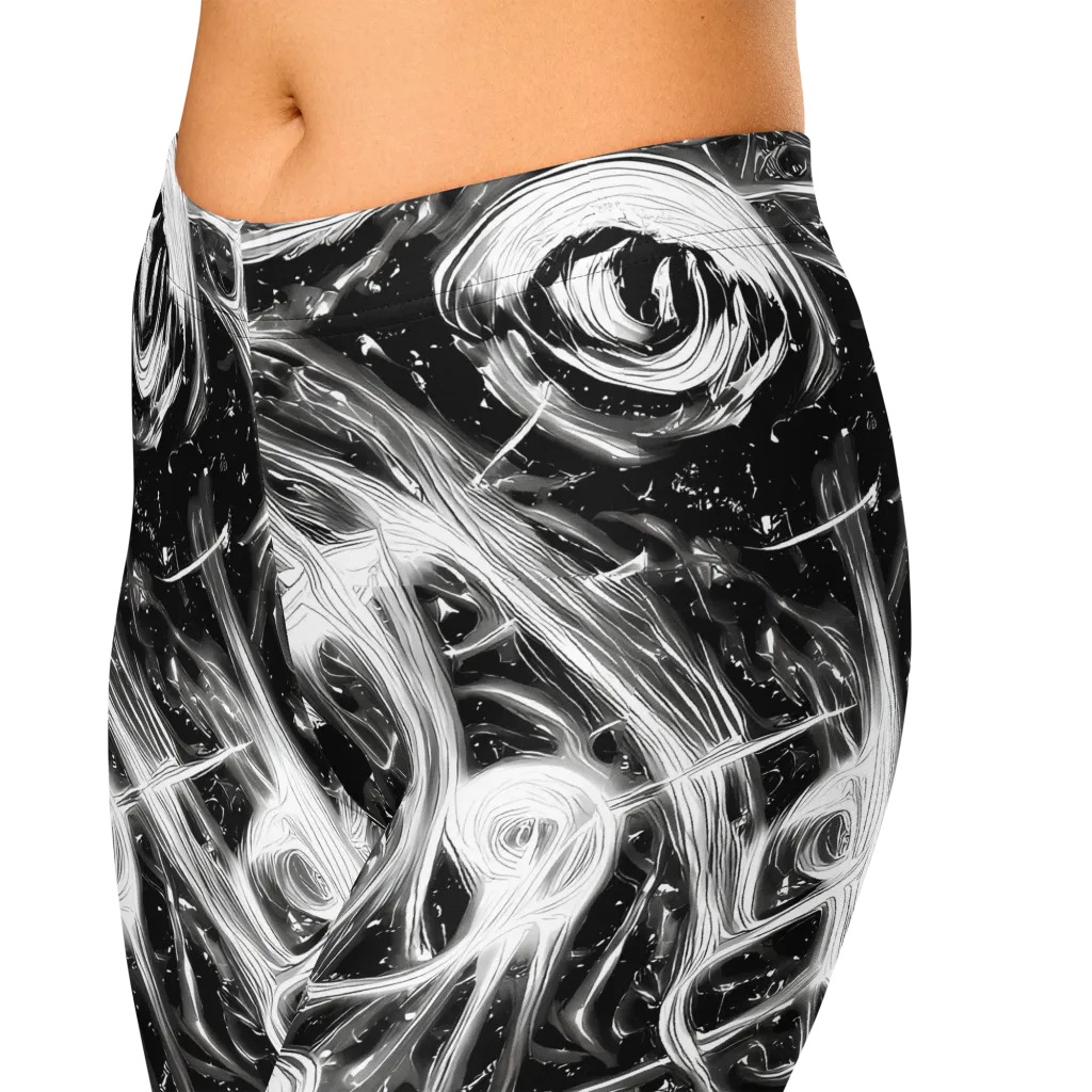 Monochrome Melt on Capri Leggings — Zoomed-in