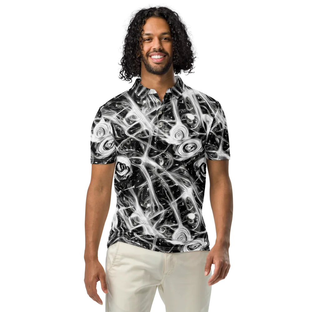 Monochrome Melt on Men's Slim Fit Polo Shirt — Front