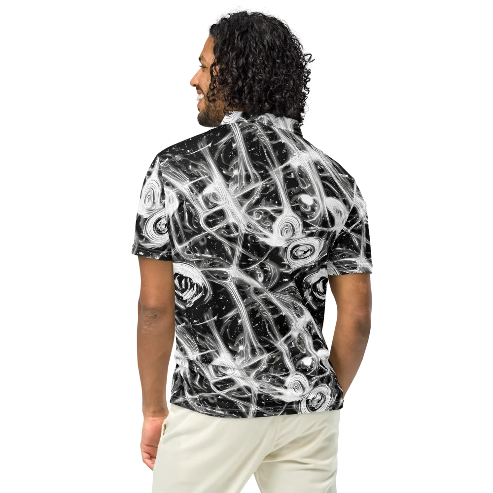 Monochrome Melt on Men's Slim Fit Polo Shirt — Back