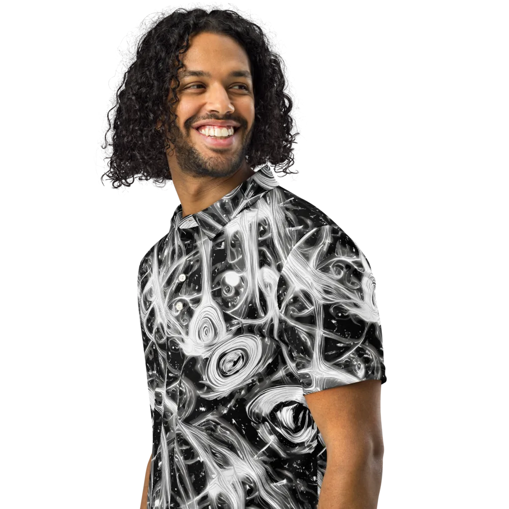 Monochrome Melt on Men's Slim Fit Polo Shirt — Left Front