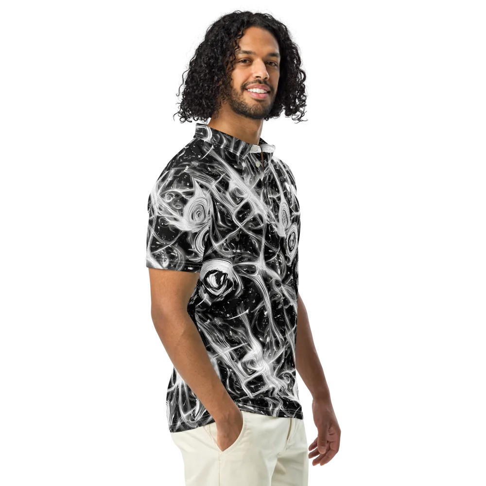 Monochrome Melt on Men's Slim Fit Polo Shirt — Right Front