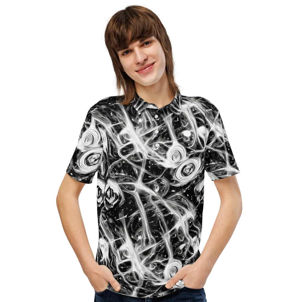 Monochrome Melt on Men's Slim Fit Polo Shirt — Front