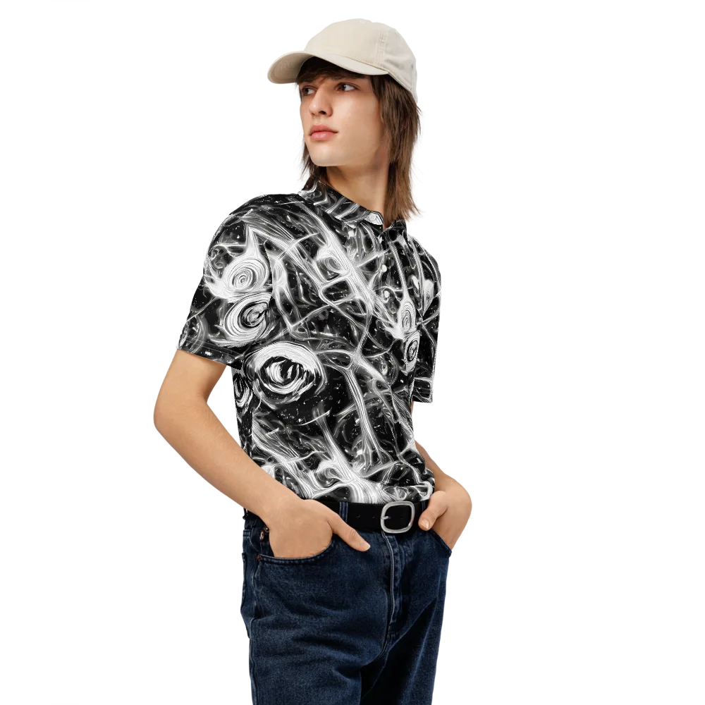 Monochrome Melt on Men's Slim Fit Polo Shirt — Right Front