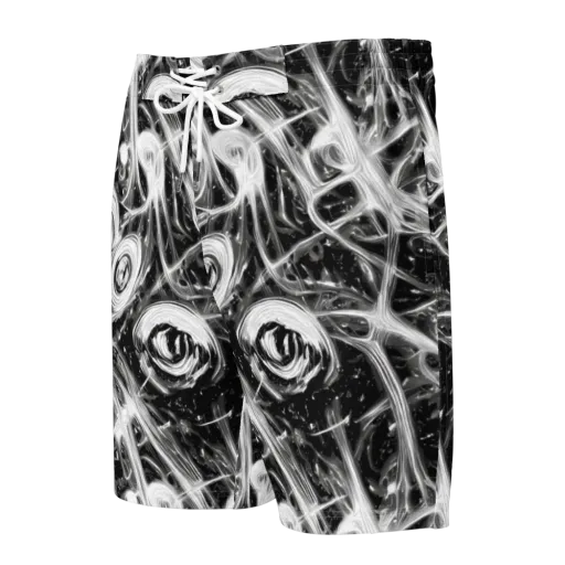 Monochrome Melt on a Men's Board Shorts