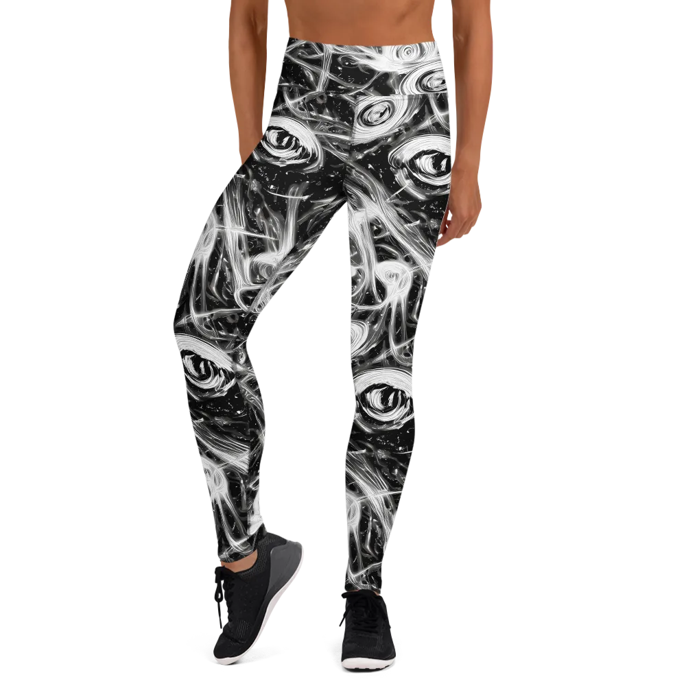 Monochrome Melt on Yoga Leggings — Front