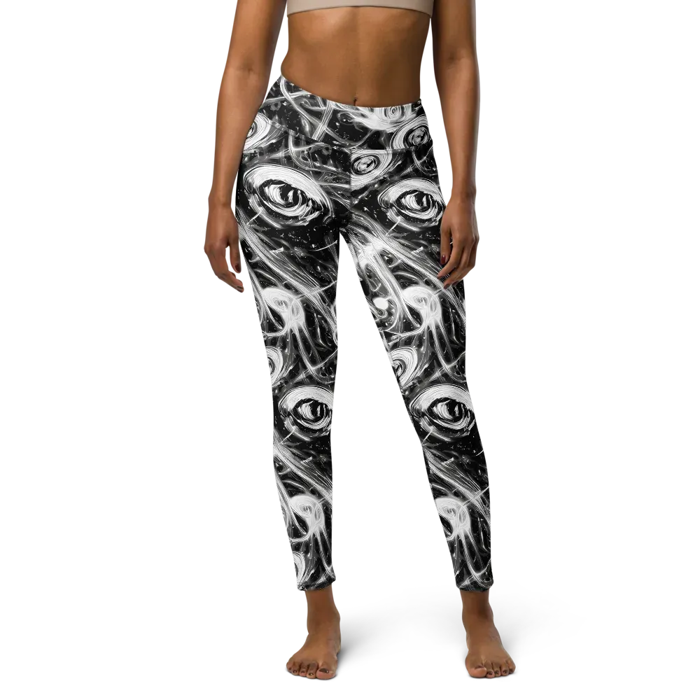 Monochrome Melt on Yoga Leggings — Front