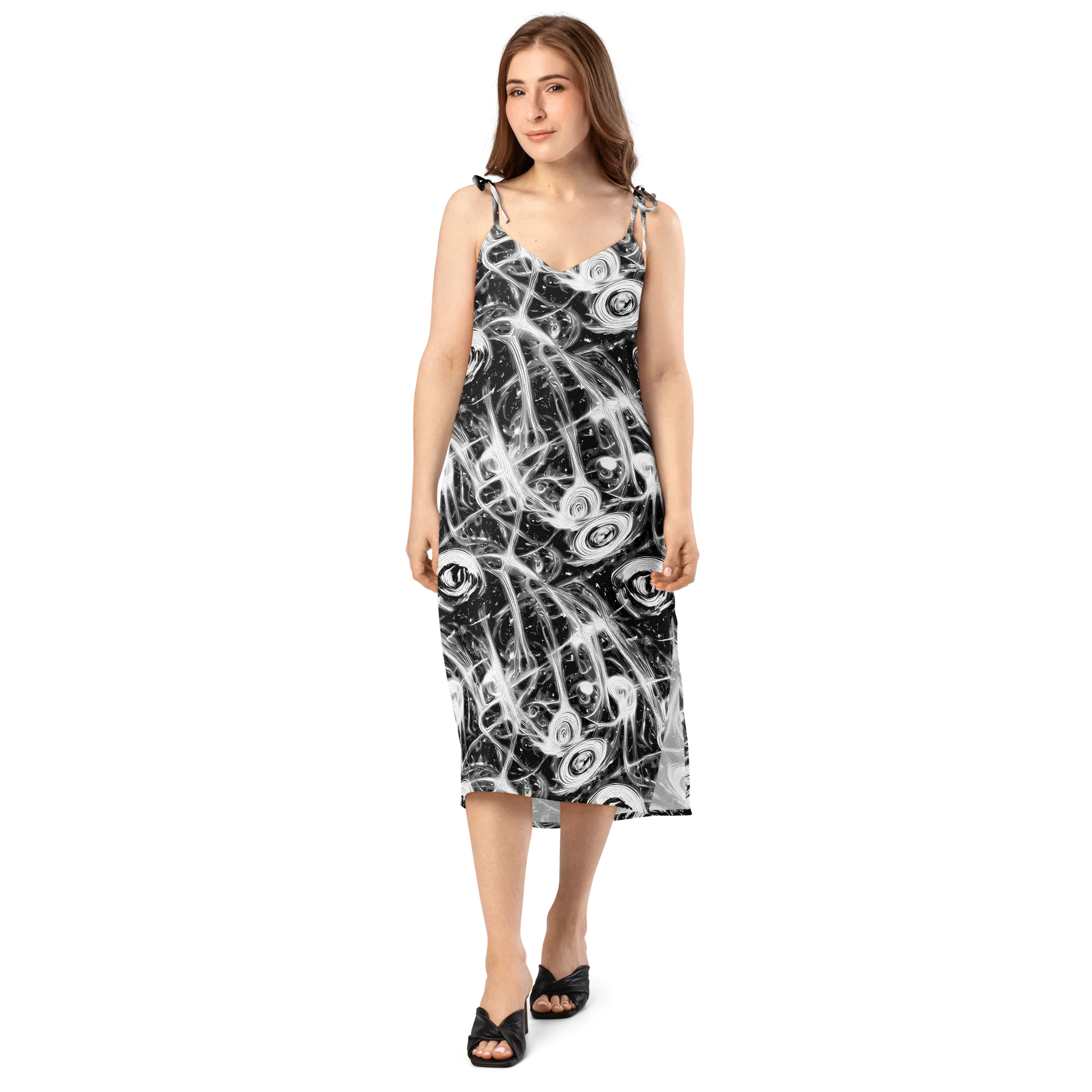 Monochrome Melt on Slip Dress — Front