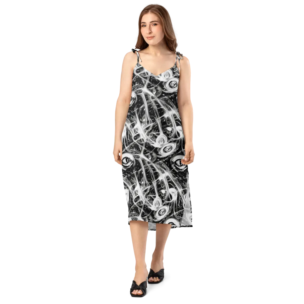 Monochrome Melt on Slip Dress — Front