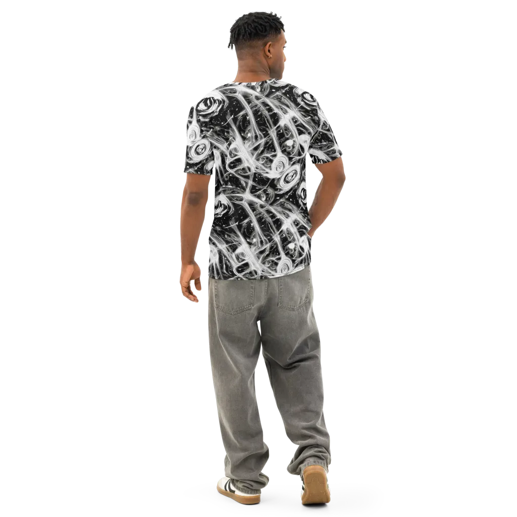 Monochrome Melt on Men's Cotton Crew Neck T-Shirt — Back