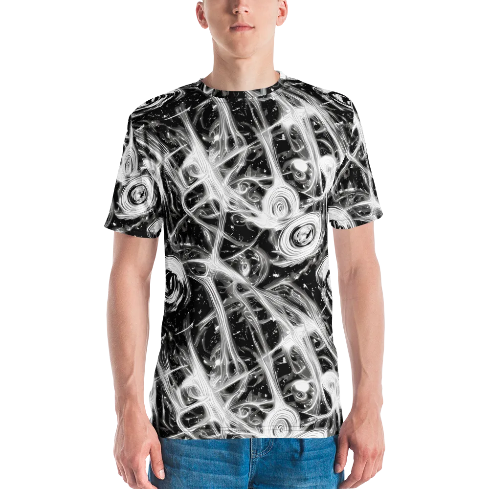 Monochrome Melt on Men's Crew Neck T-Shirt — Front