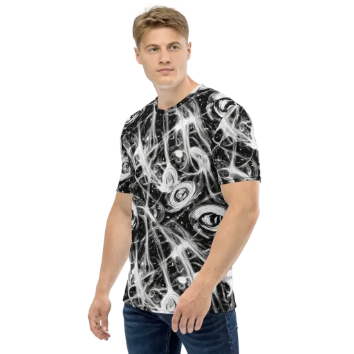 Monochrome Melt on a Men's Crew Neck T-Shirt