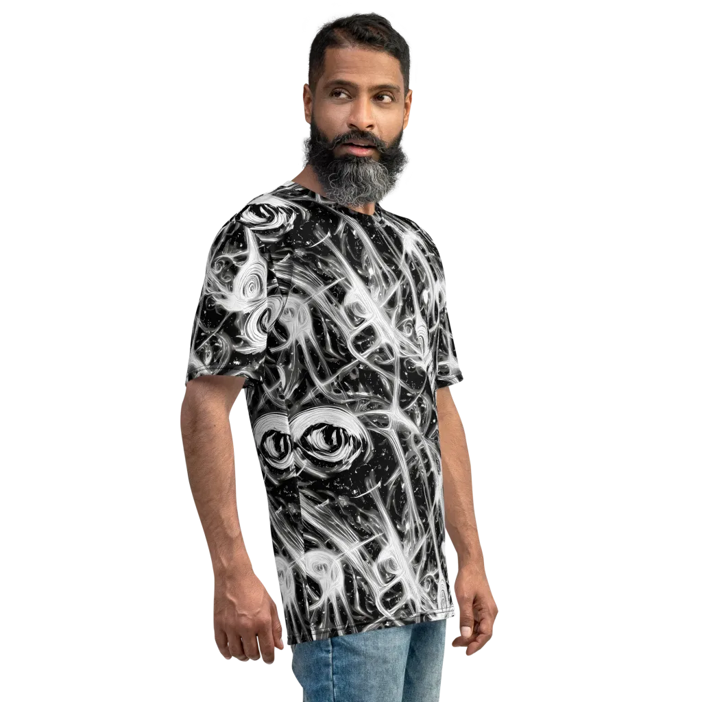 Monochrome Melt on Men's Crew Neck T-Shirt — Right