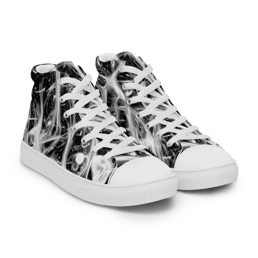 Monochrome Melt on a Men's High Top Canvas Shoes