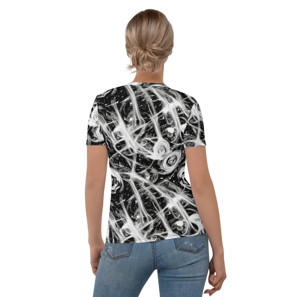 Monochrome Melt on Women's Crew Neck T-Shirt — Back