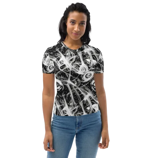 Monochrome Melt on a Women's Crew Neck T-Shirt