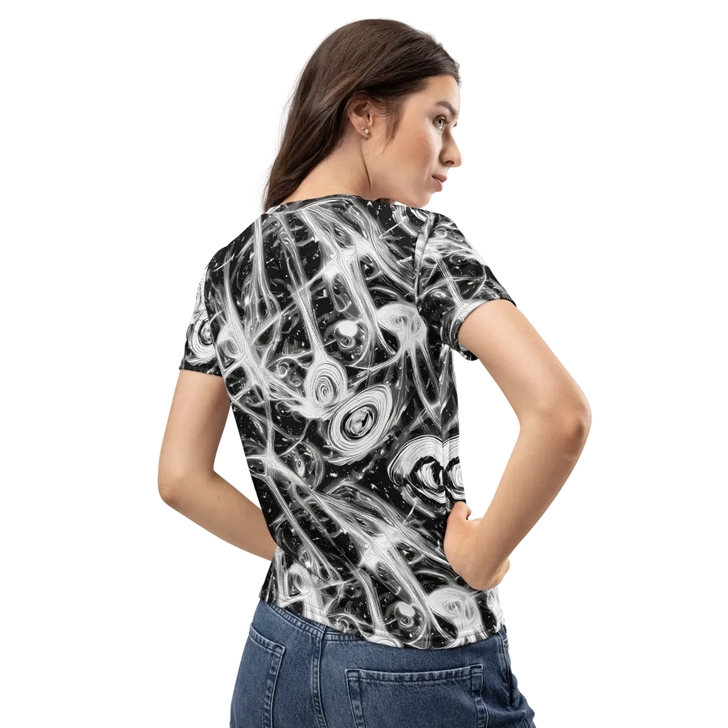 Monochrome Melt on Women's Crew Neck T-Shirt — Back