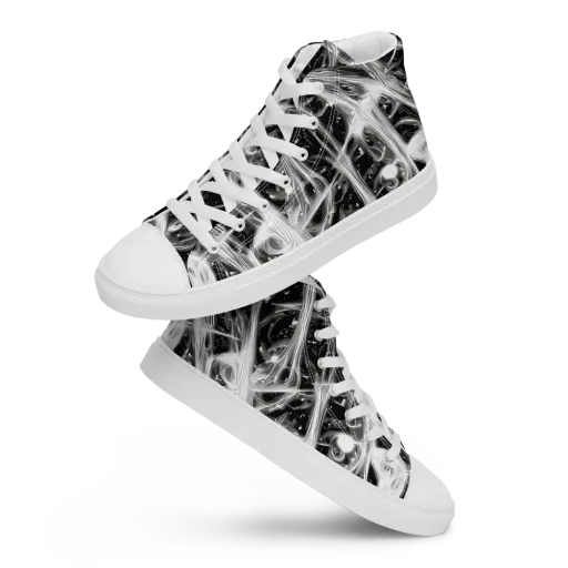 Monochrome Melt on a Women's High Top Canvas Shoes