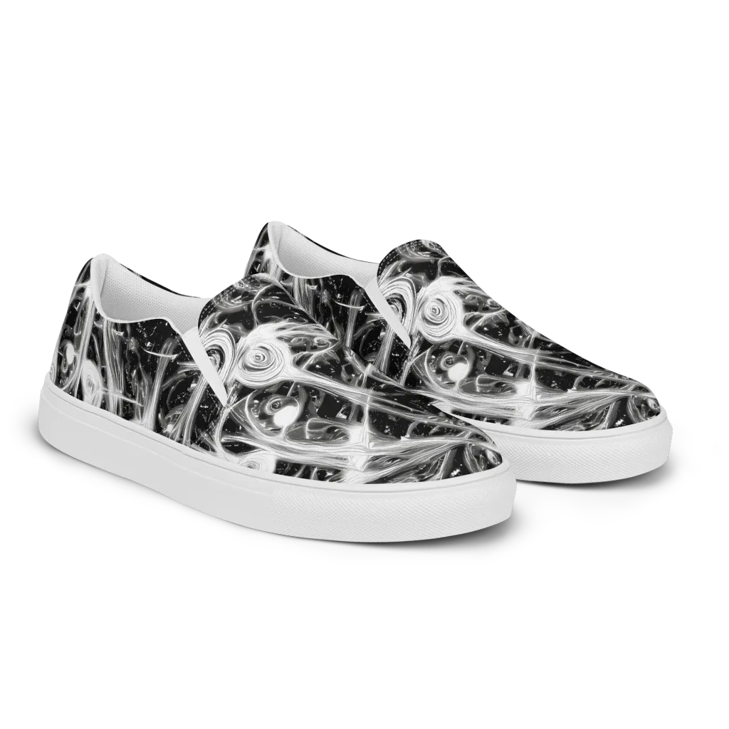 Monochrome Melt on Men's Slip-On Canvas Shoes — Right Front