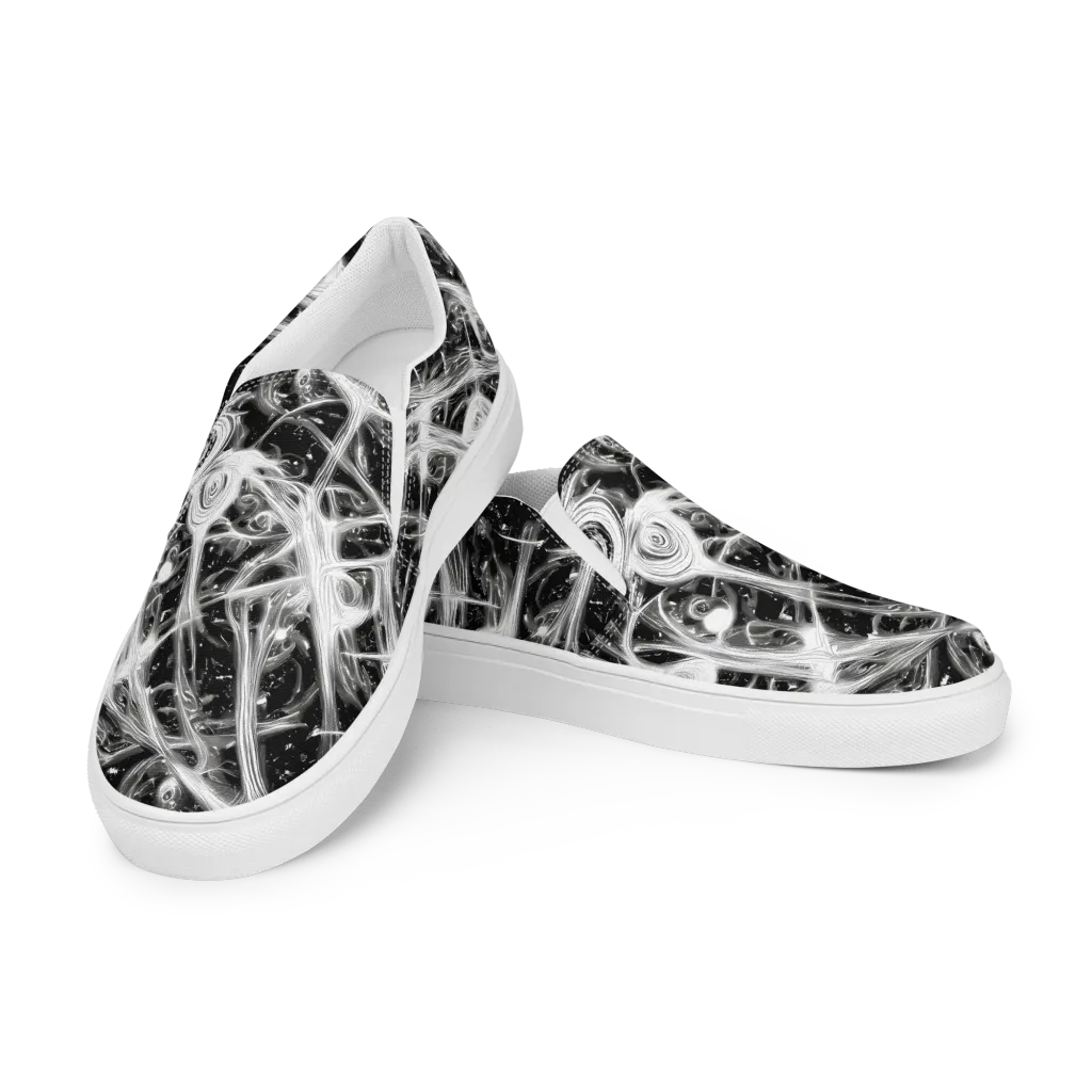 Monochrome Melt on Men's Slip-On Canvas Shoes — Left Front