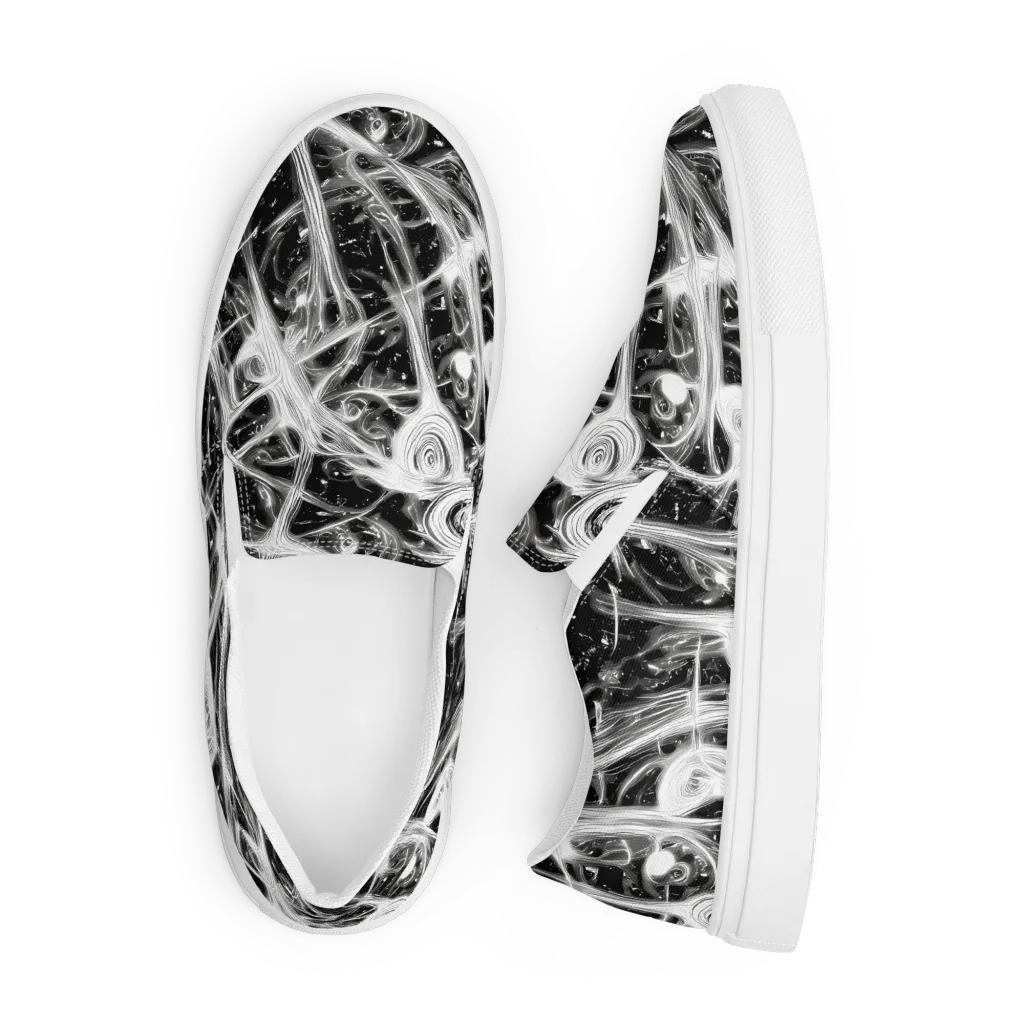 Monochrome Melt on Men's Slip-On Canvas Shoes — Front