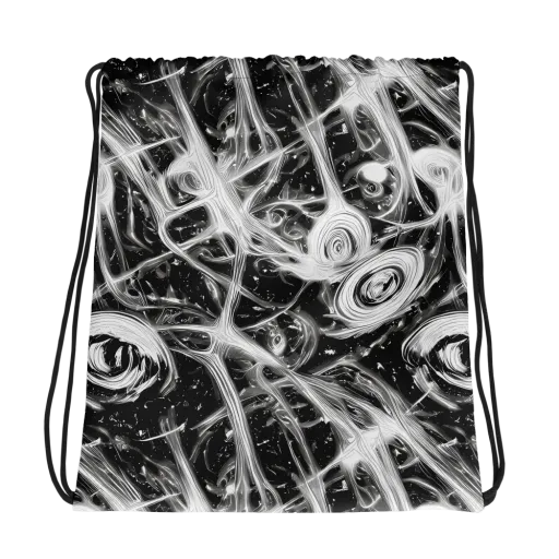 Monochrome Melt on a Drawstring Bag