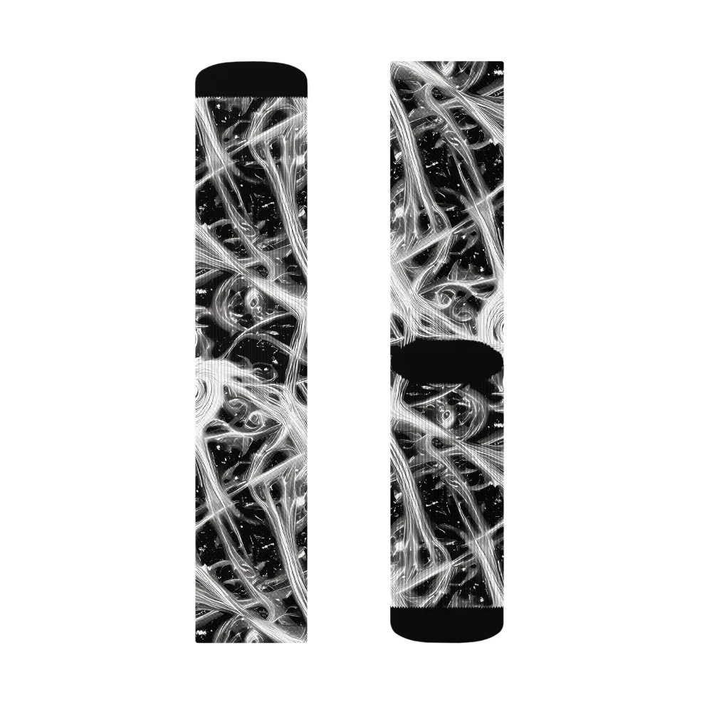 Monochrome Melt on Socks — Right Sock