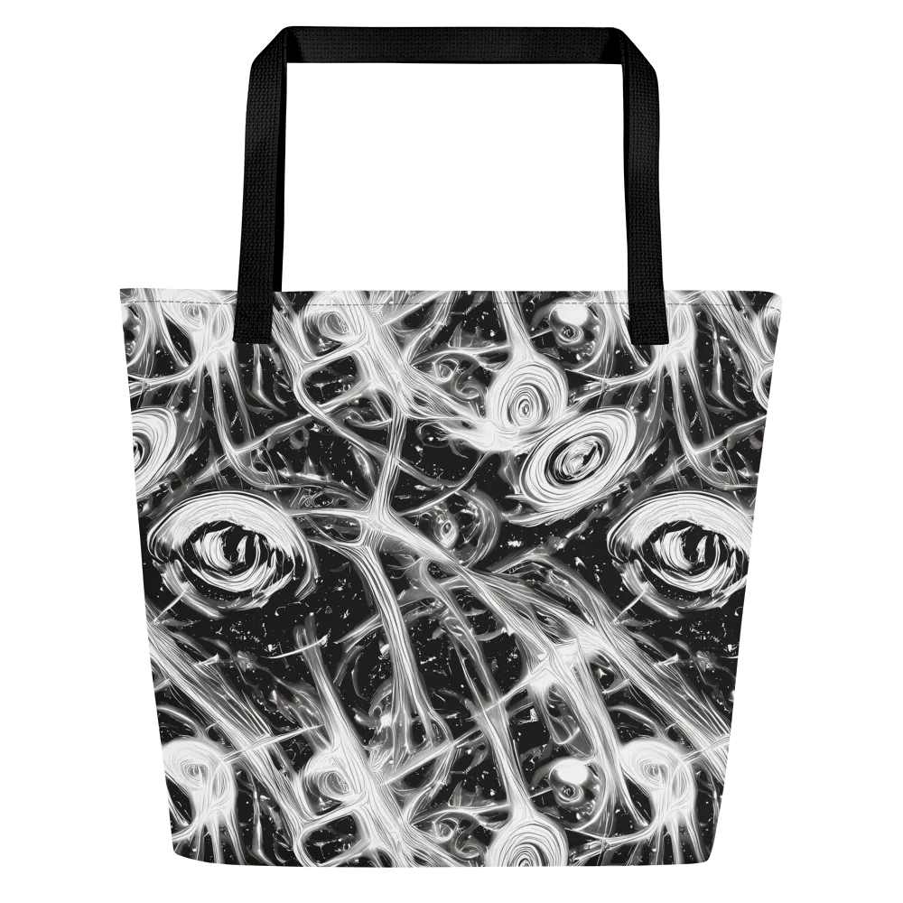 Monochrome Melt on Large Tote Bag W/ Pocket — Front