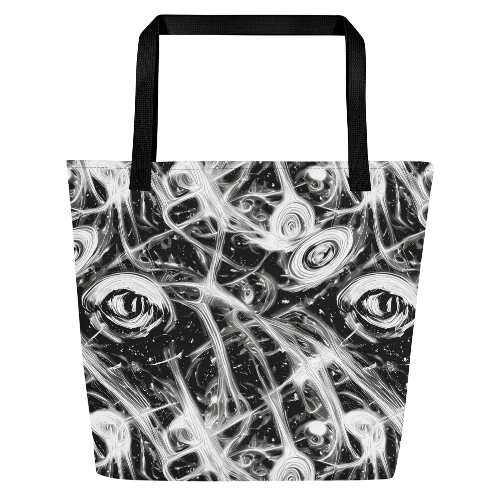 Monochrome Melt on Large Tote Bag W/ Pocket — Front