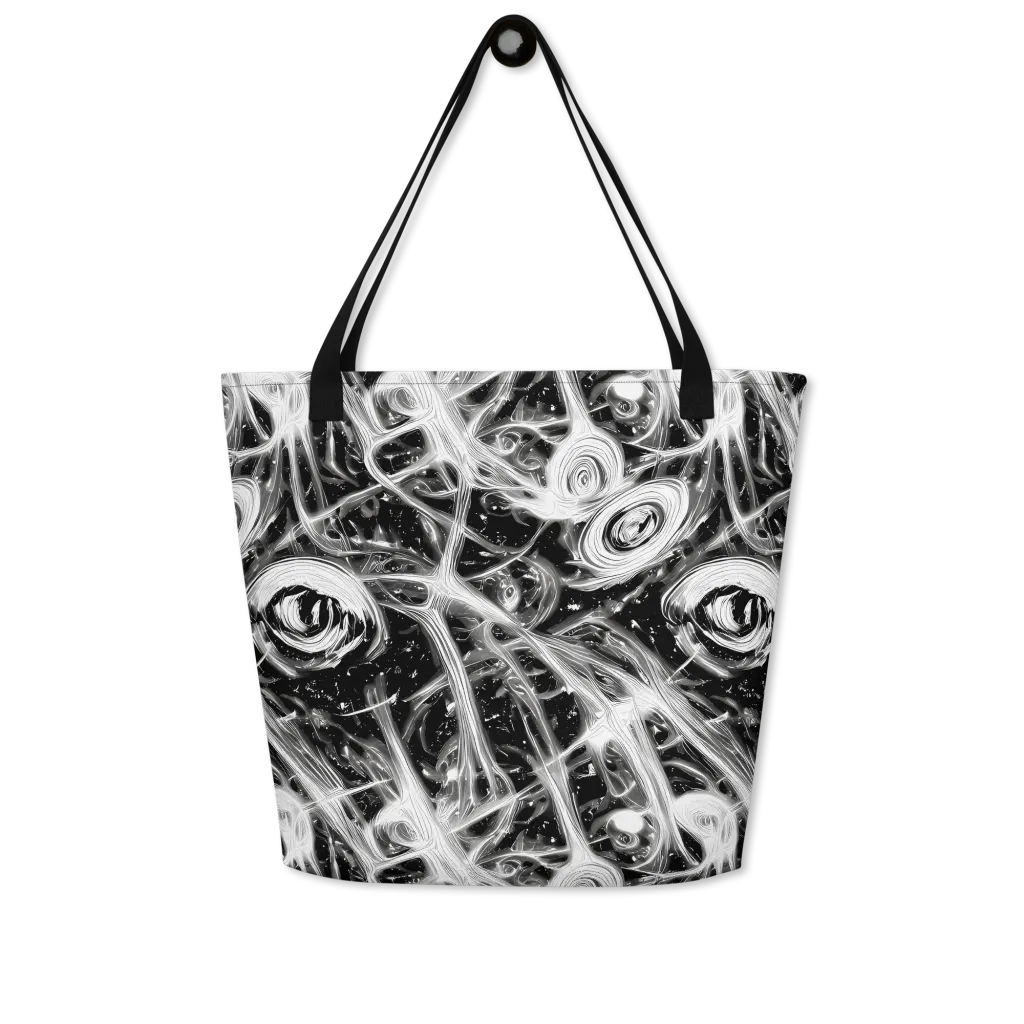 Monochrome Melt on Large Tote Bag W/ Pocket — Front