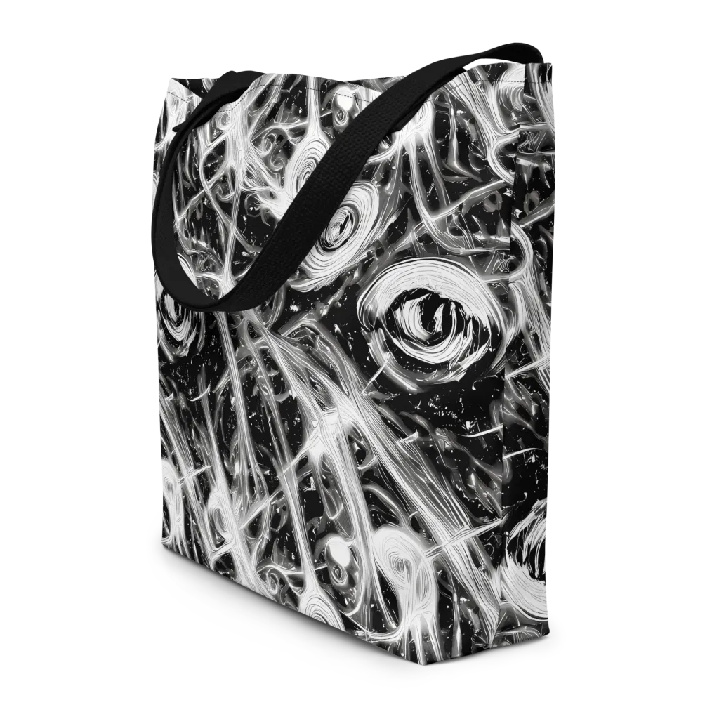 Monochrome Melt on Large Tote Bag W/ Pocket — Front