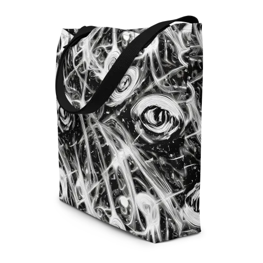 Monochrome Melt on a Large Tote Bag W/ Pocket