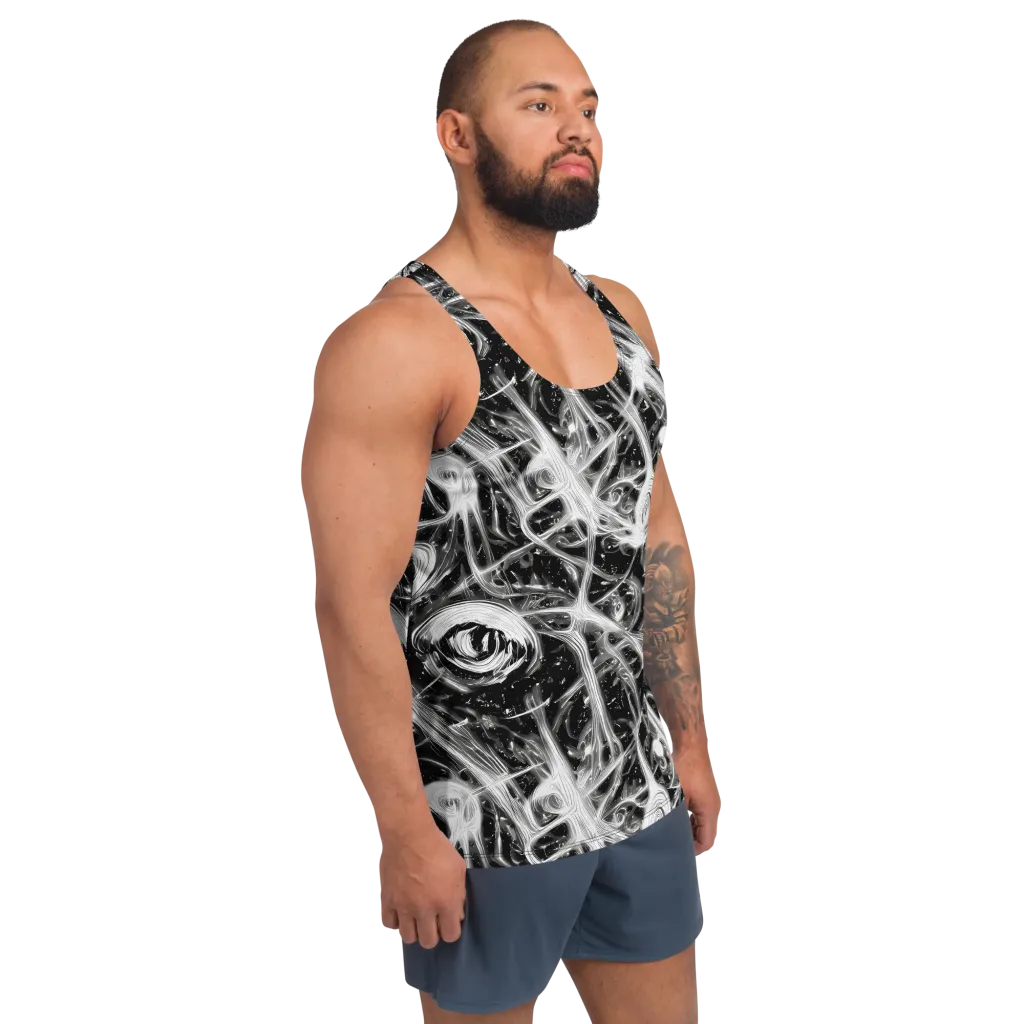Monochrome Melt on Men's Tank Top — Right Front