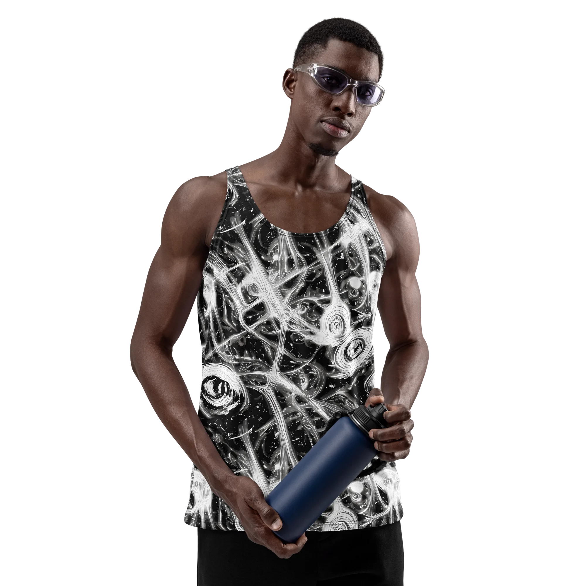 Monochrome Melt on Men's Tank Top — Front