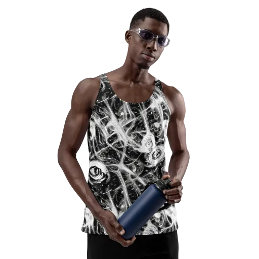 Monochrome Melt on a Men's Tank Top