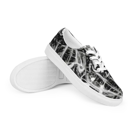 Monochrome Melt on a Men's Lace-Up Canvas Shoes
