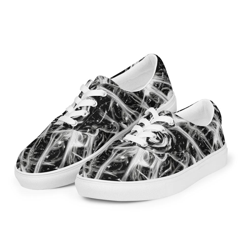 Monochrome Melt on Men's Lace-Up Canvas Shoes — Left Front
