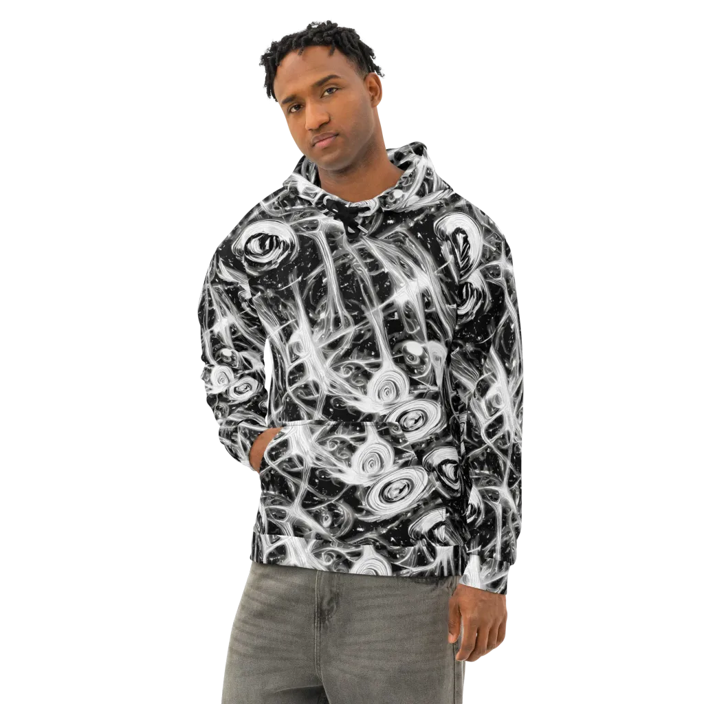 Monochrome Melt on Cotton Hoodie — Left Front