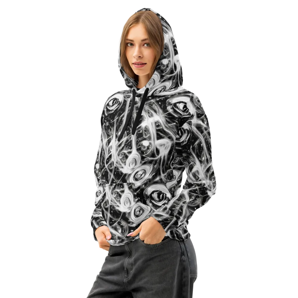 Monochrome Melt on Cotton Hoodie — Left Front