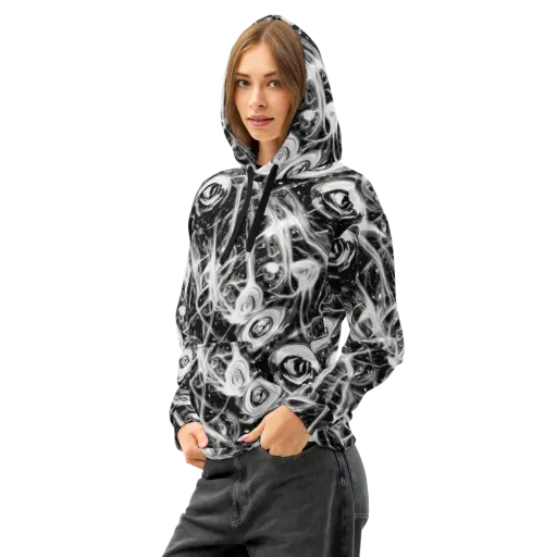 Monochrome Melt on a Cotton Hoodie