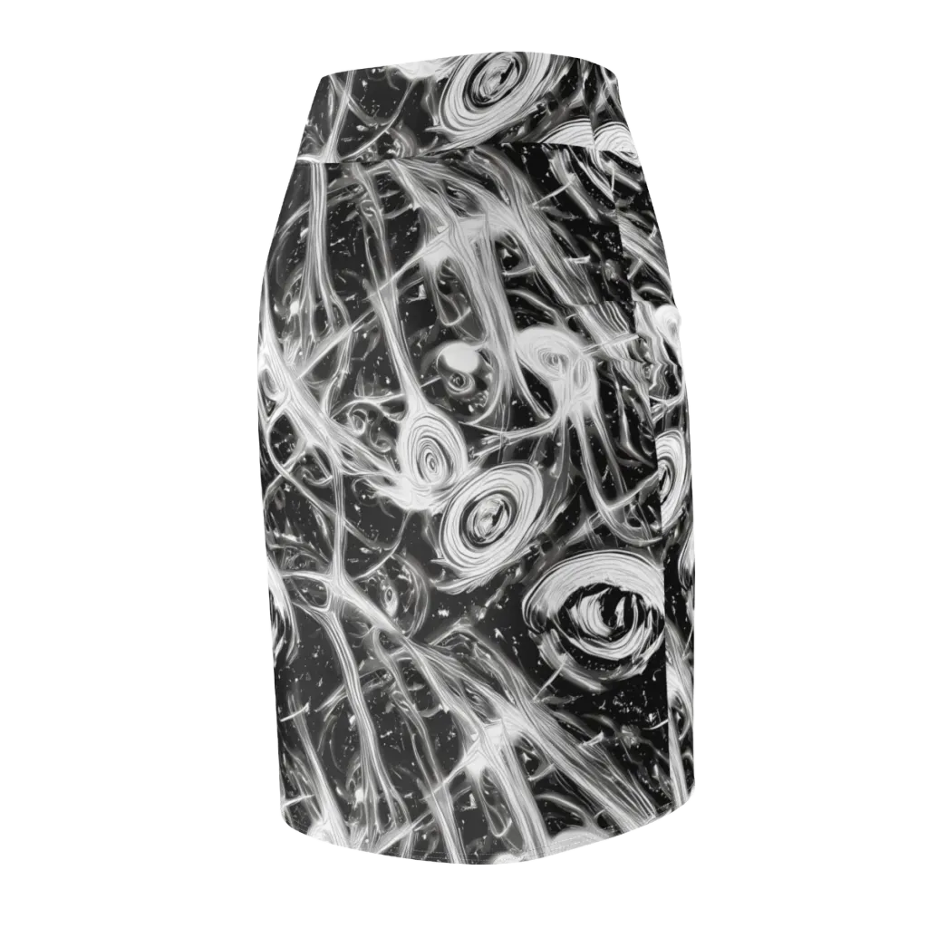 Monochrome Melt on Pencil Skirt — Back Side