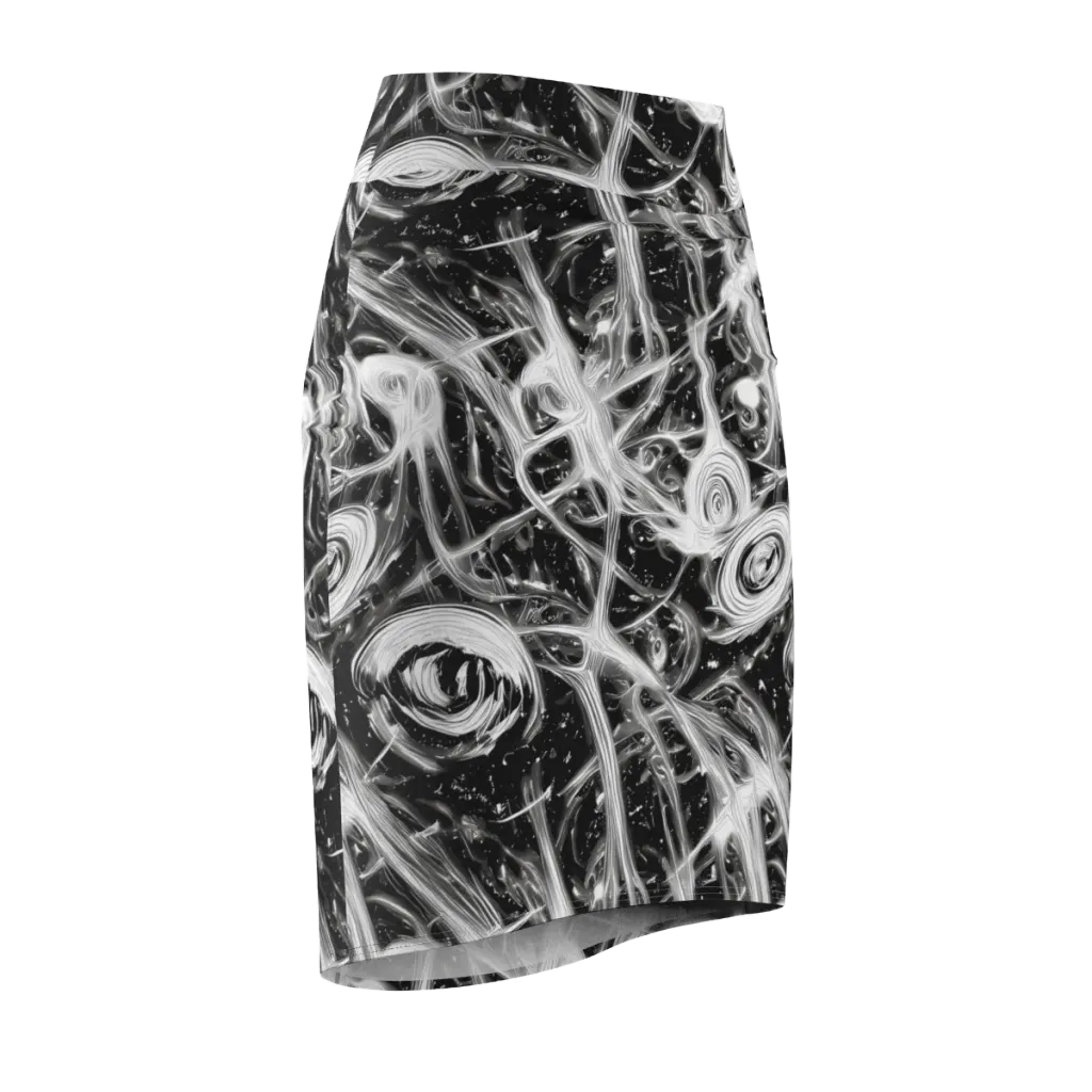 Monochrome Melt on Pencil Skirt — Front Side