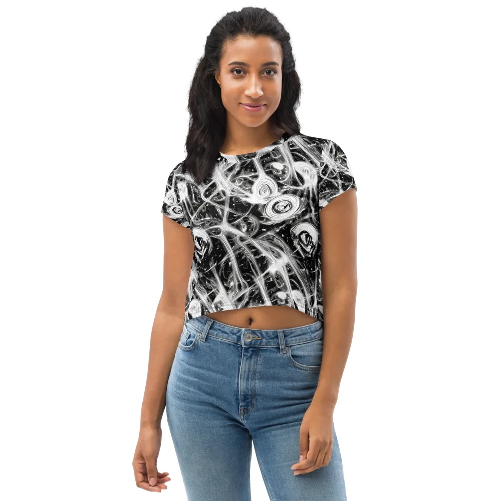 Monochrome Melt on Crop Tee — Front