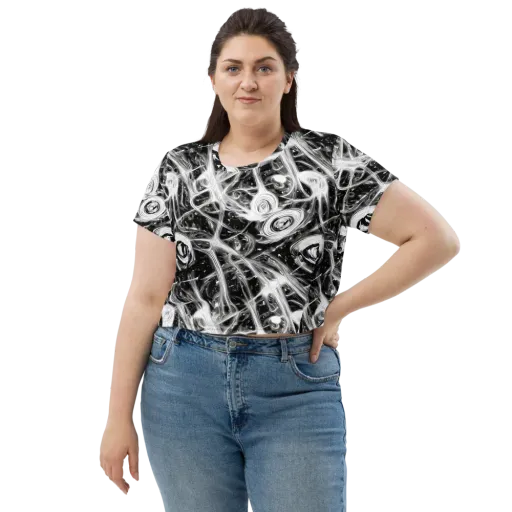 Monochrome Melt on a Crop Tee