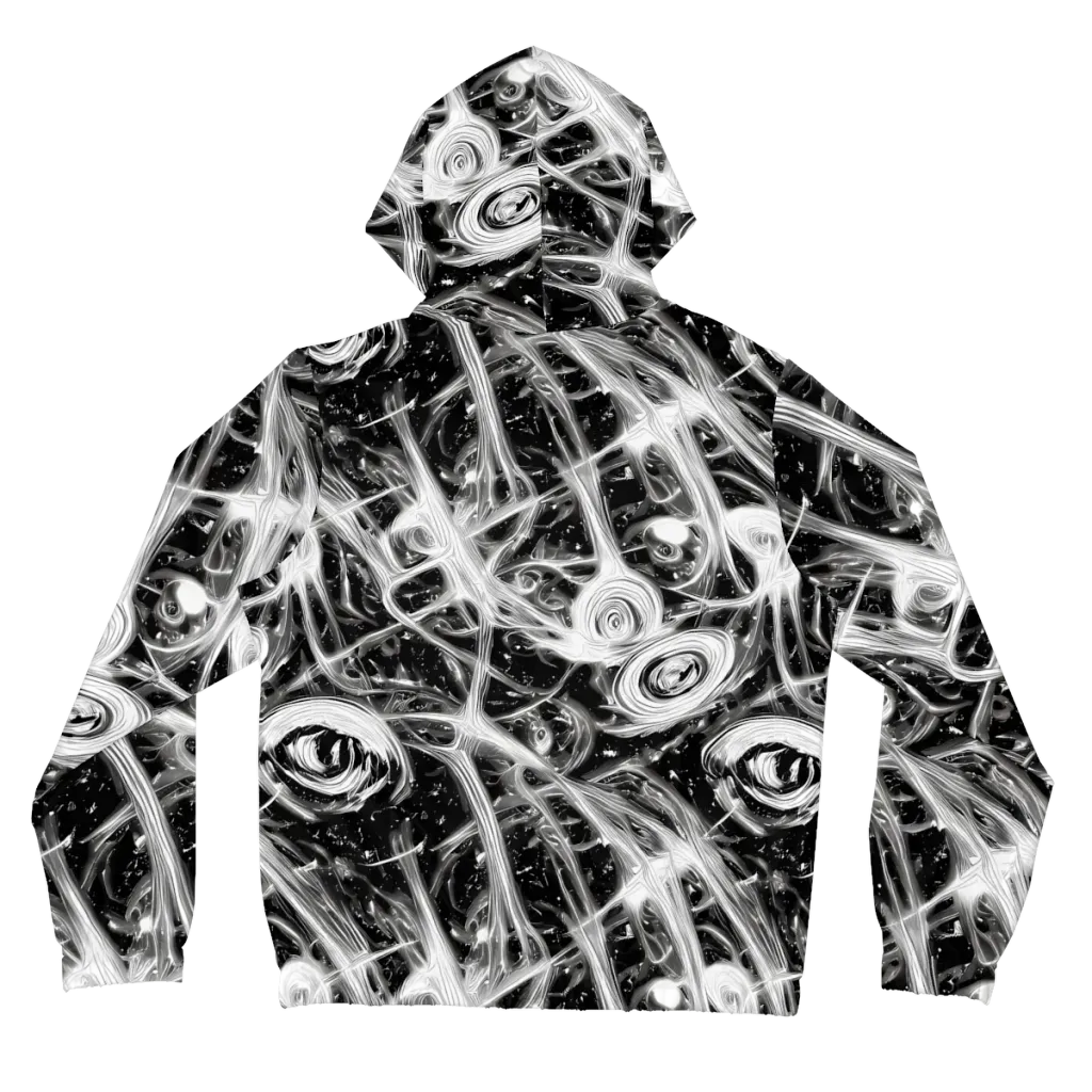 Monochrome Melt on Women's Full-Zip Hoodie — Back