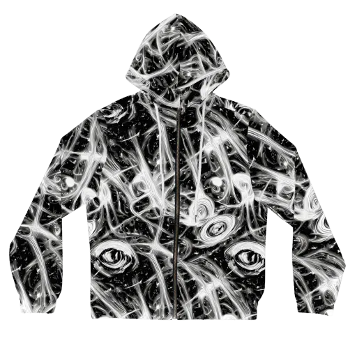 Monochrome Melt on a Women's Full-Zip Hoodie