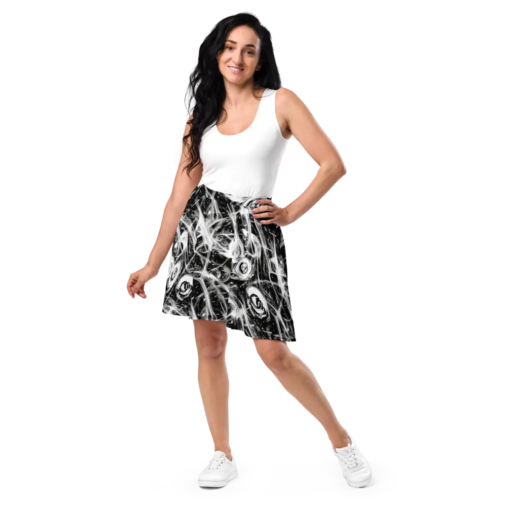 Monochrome Melt on Skater Skirt — Front