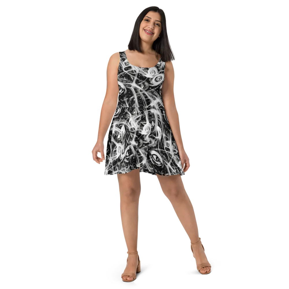 Monochrome Melt on Skater Dress — Front